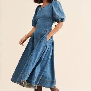 Elegant Blue Denim Dress